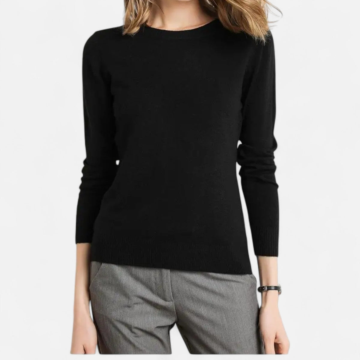 Women's Merino Wool Crew Neck Sweater Timeless Fit