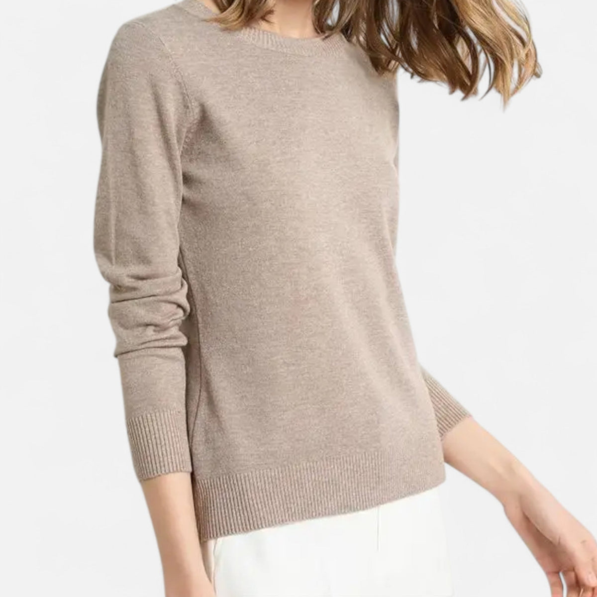Women's Merino Wool Crew Neck Sweater Timeless Fit