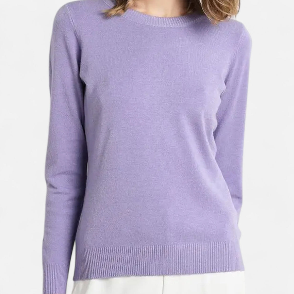 Women's Merino Wool Crew Neck Sweater Timeless Fit