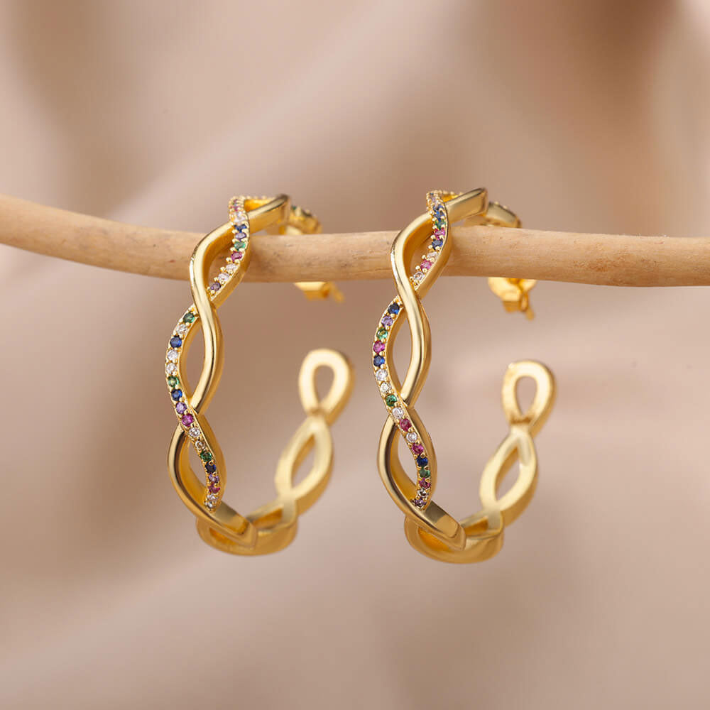 Clara | Wellen-Ohrringe 18K Gold