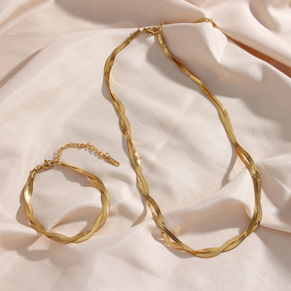 Clara | Pulsera Torcida de Oro de 18K