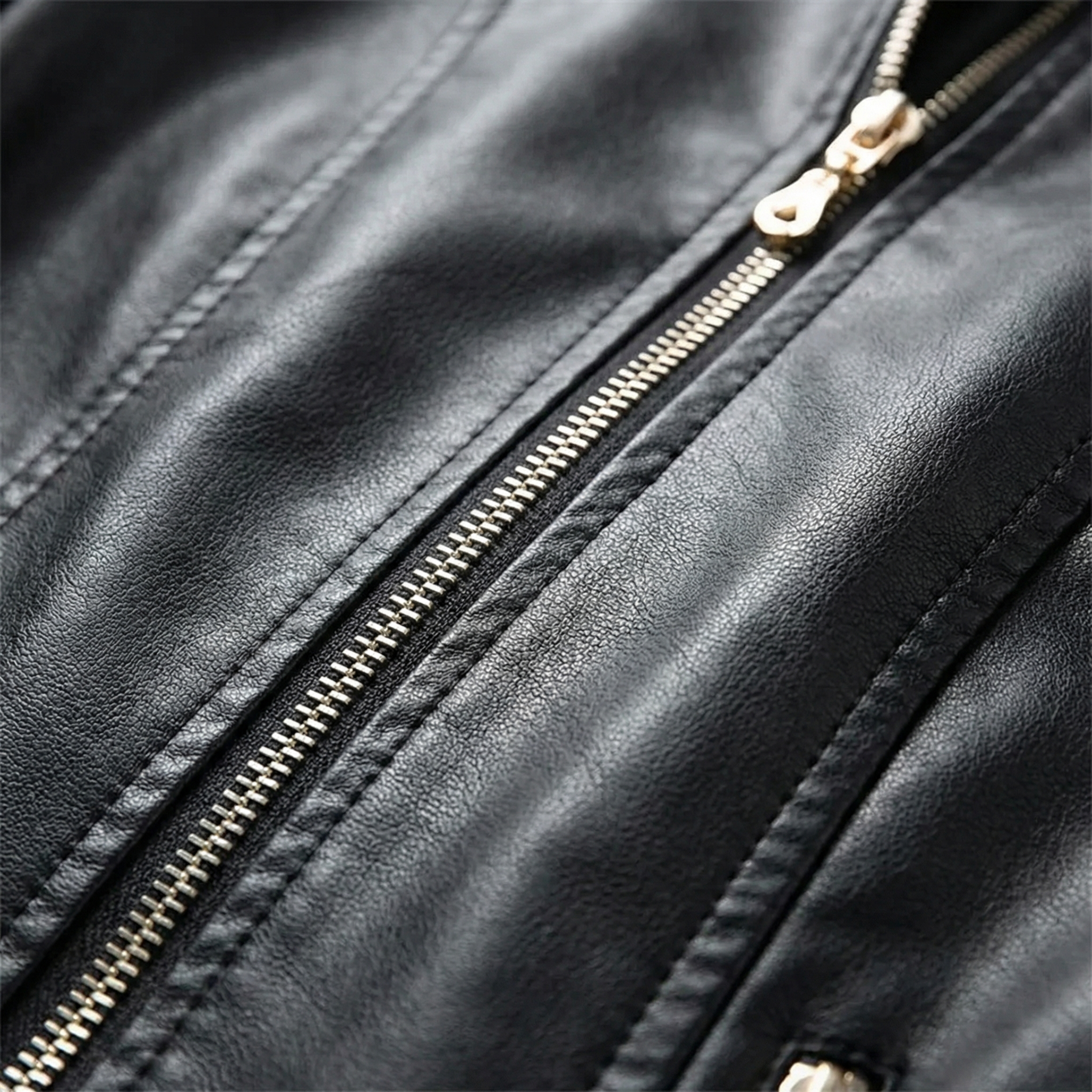 Women's Faux Leather Biker Jacket Decorative Buttons Windproof