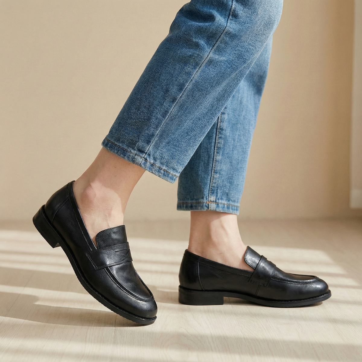 Women's Leather Loafers Classic Retro Soft Finish