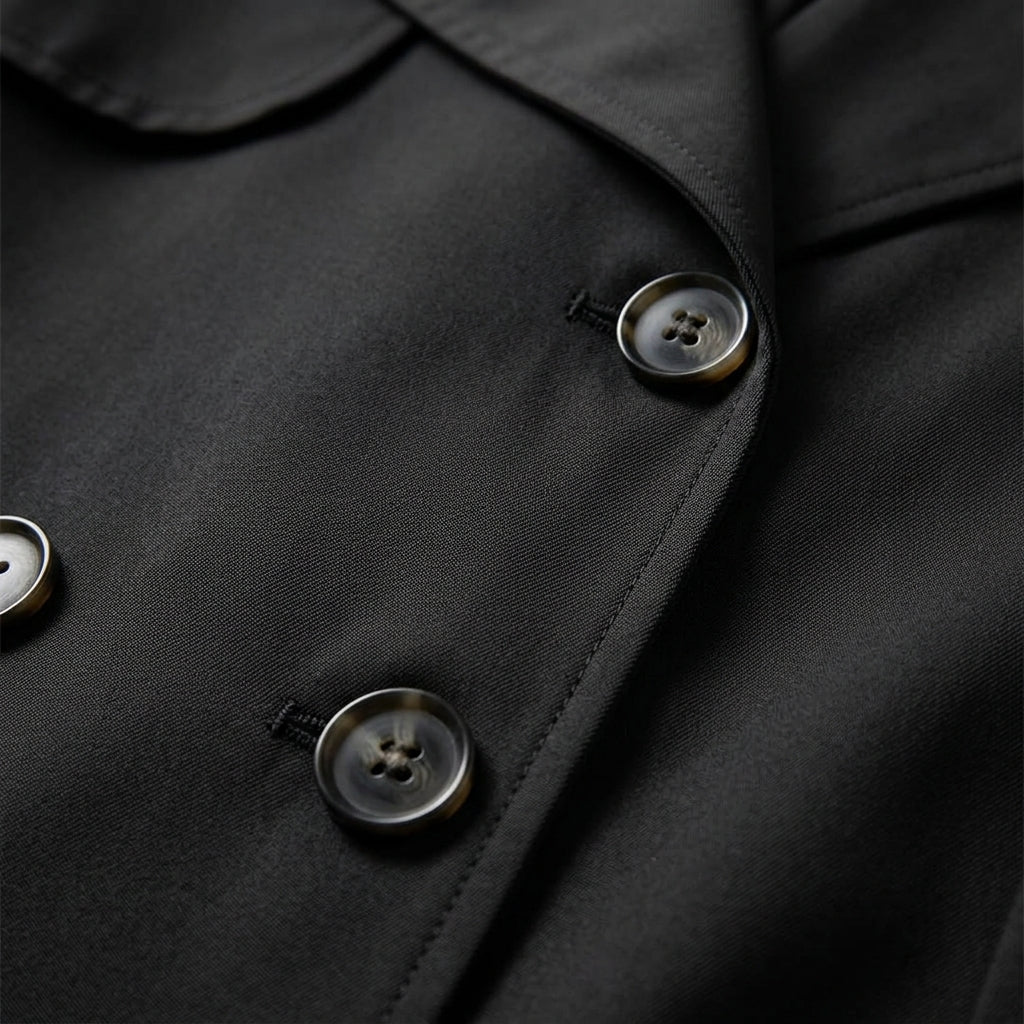 Trench-coat femme en coton, patte de boutonnage, coupe ajustée