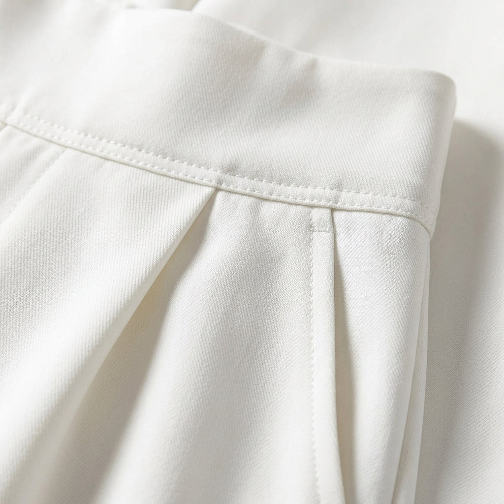 Women's High-Waisted Trousers Cotton-Blend Tailored Fit