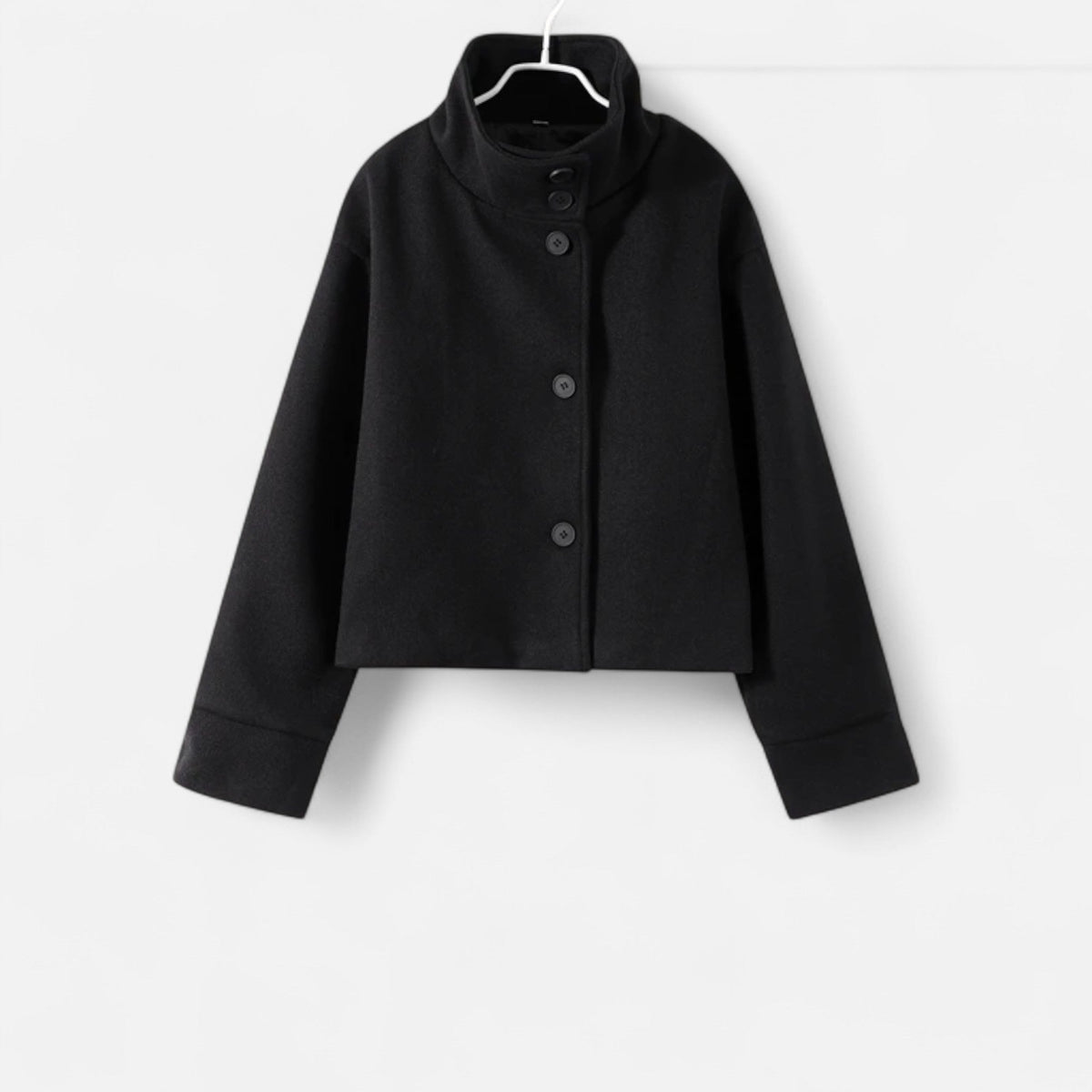Cappotto corto da donna con collo alto