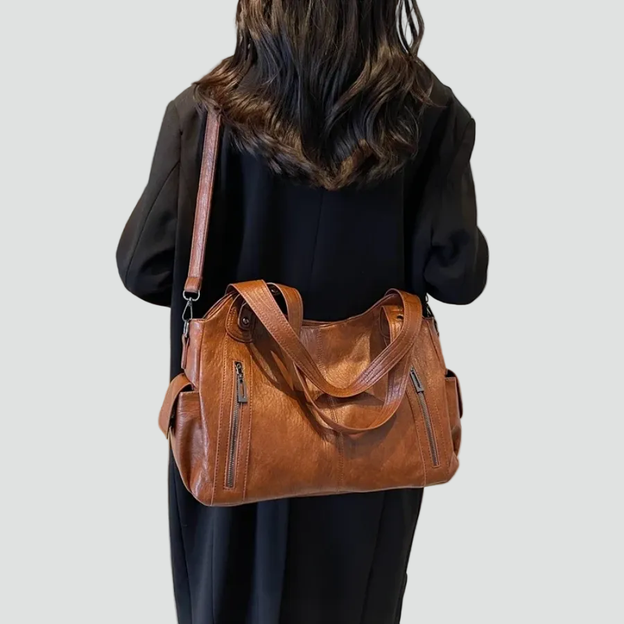 Ampia borsa tote da donna a spalla in pelle sintetica
