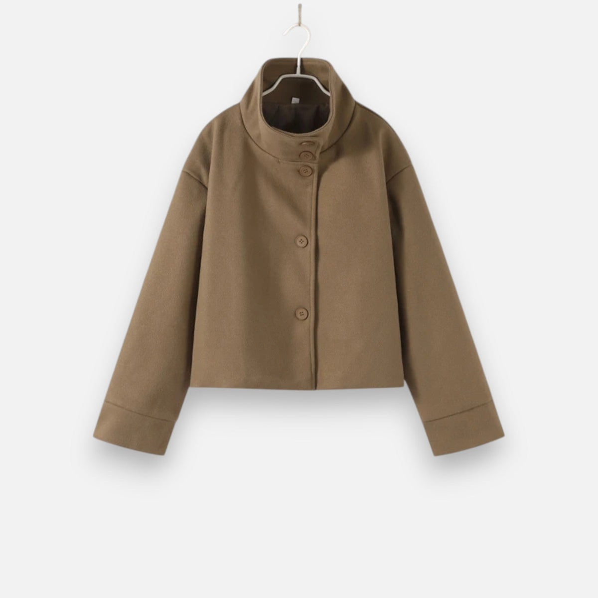 Cappotto corto da donna con collo alto