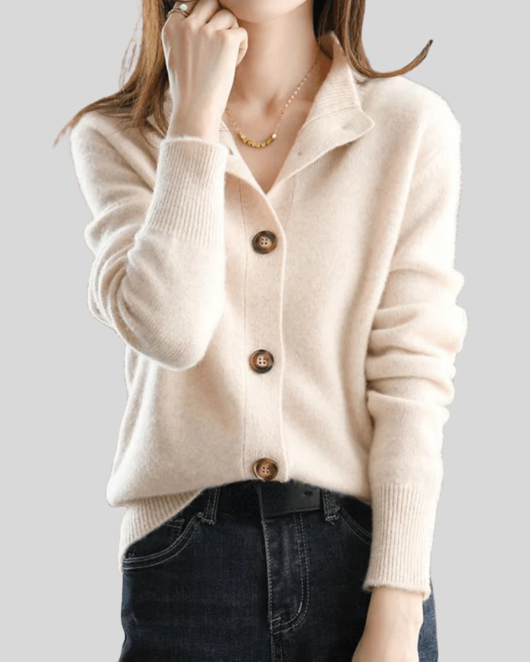 Claire | Kaschmir-Strickjacke im Retro-Stil