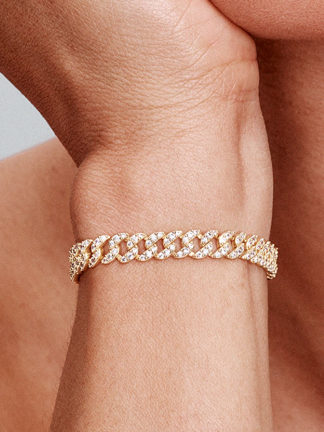 Clara | Pulsera Rosa Cubana Oro de 18 quilates