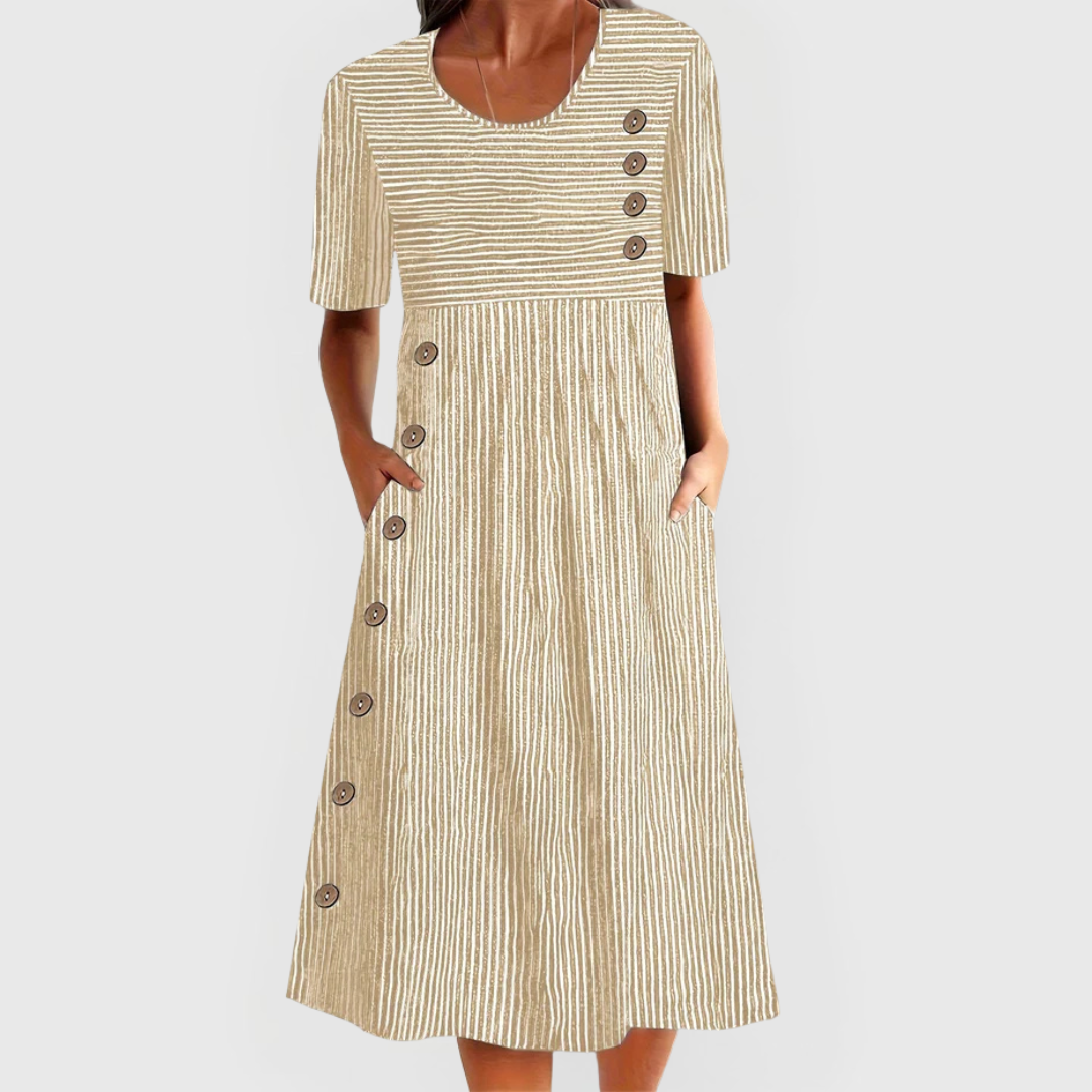 Lily | Striped Midi Dress