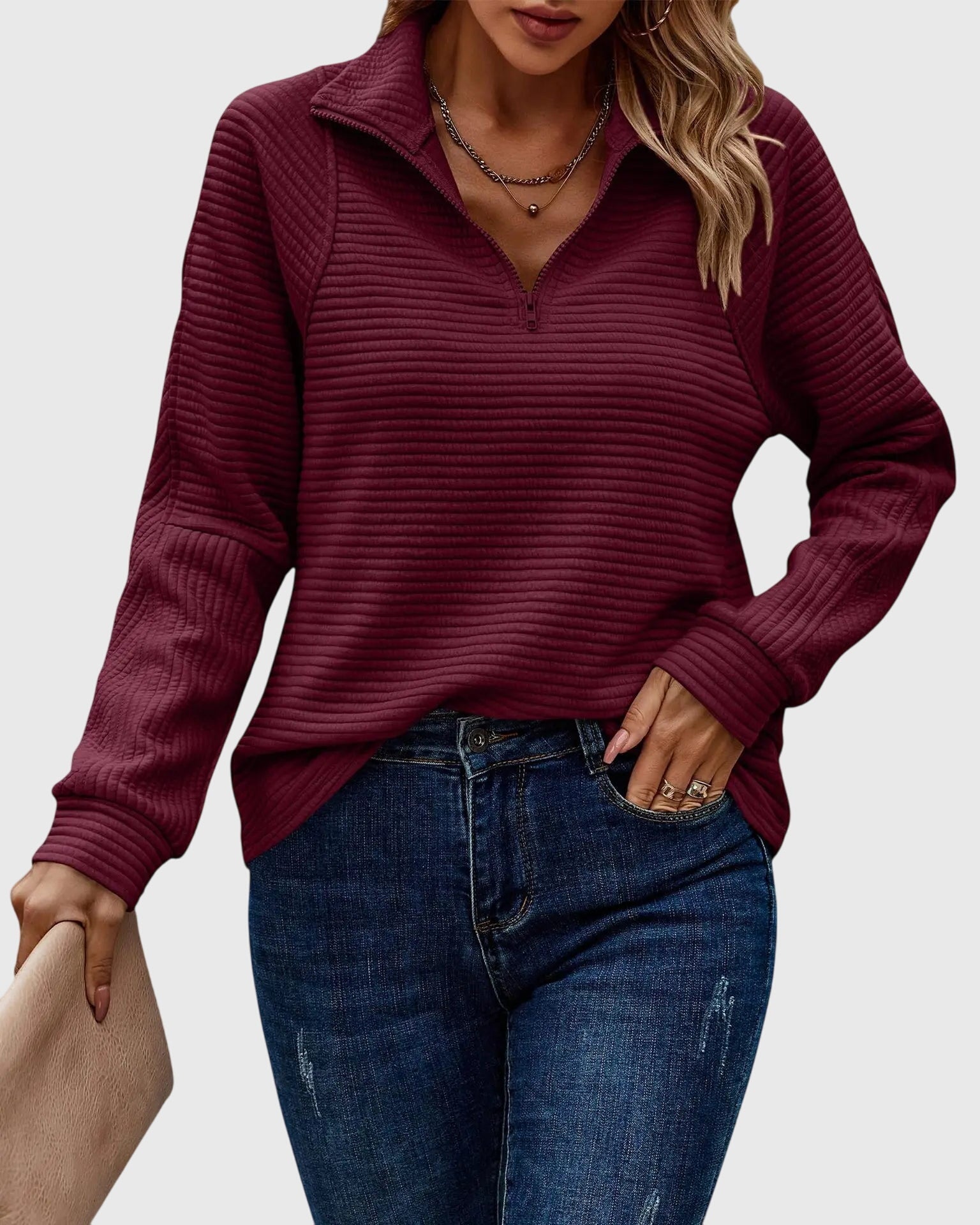 Molly | Pull élégant à demi-fermeture éclair