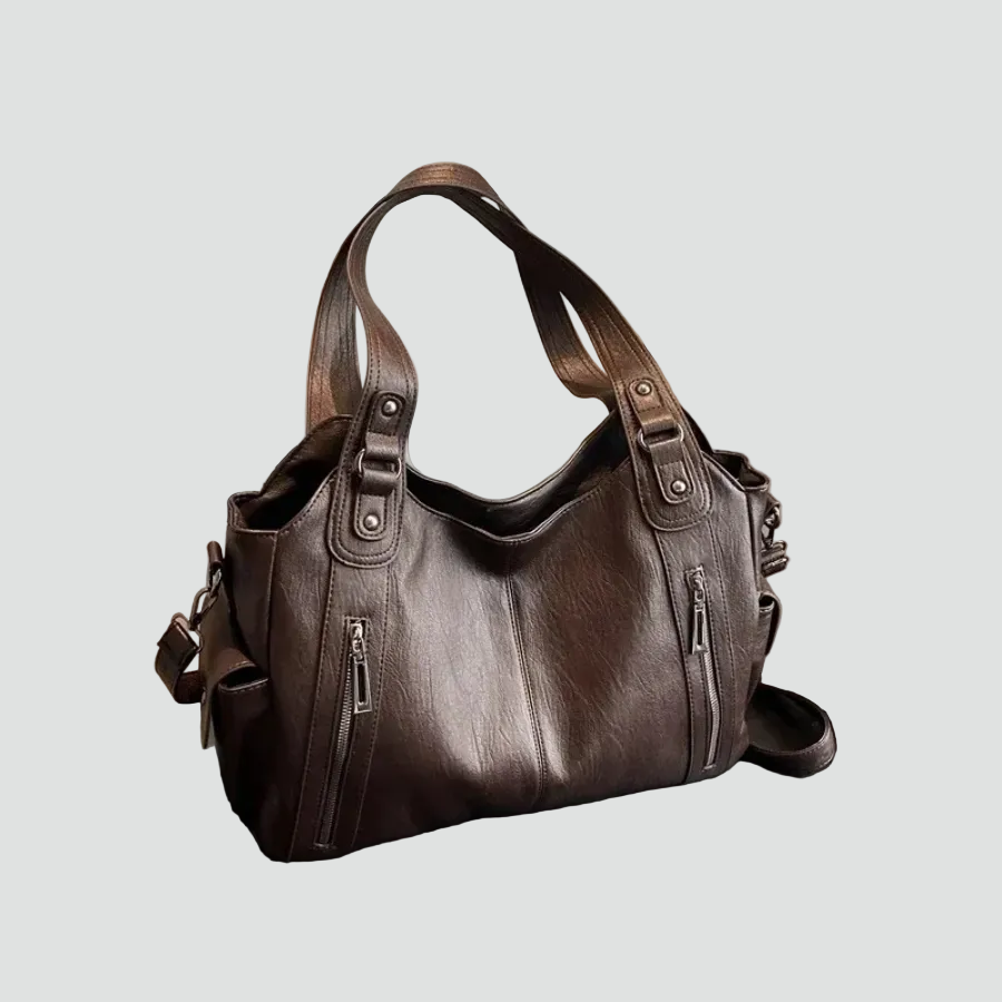 Ampia borsa tote da donna a spalla in pelle sintetica