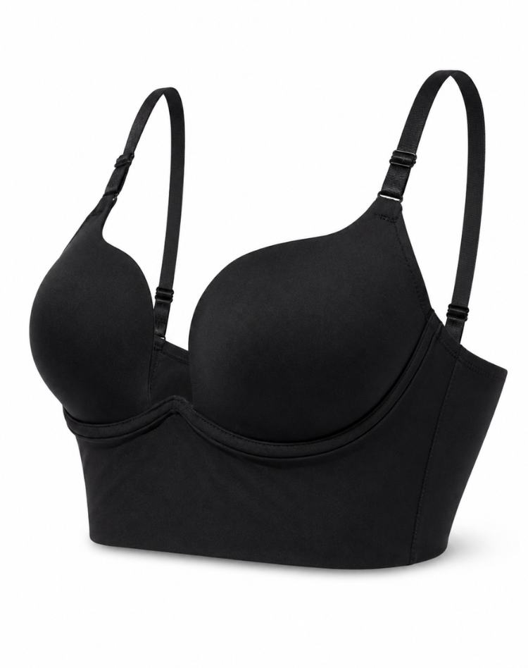 Soutien-gorge push-up adhésif sans dos pour femme, avec bretelles réglables