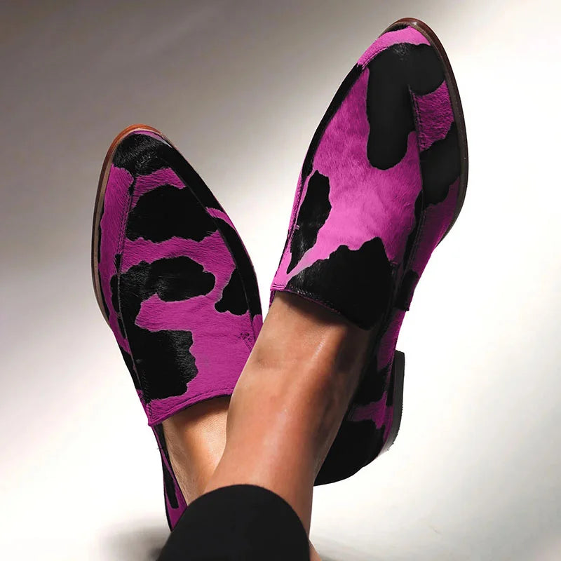 Alexandra | Mocassini con stampa animalier audace