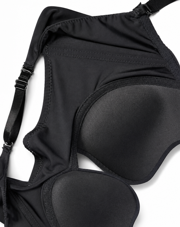 Soutien-gorge push-up adhésif sans dos pour femme, avec bretelles réglables