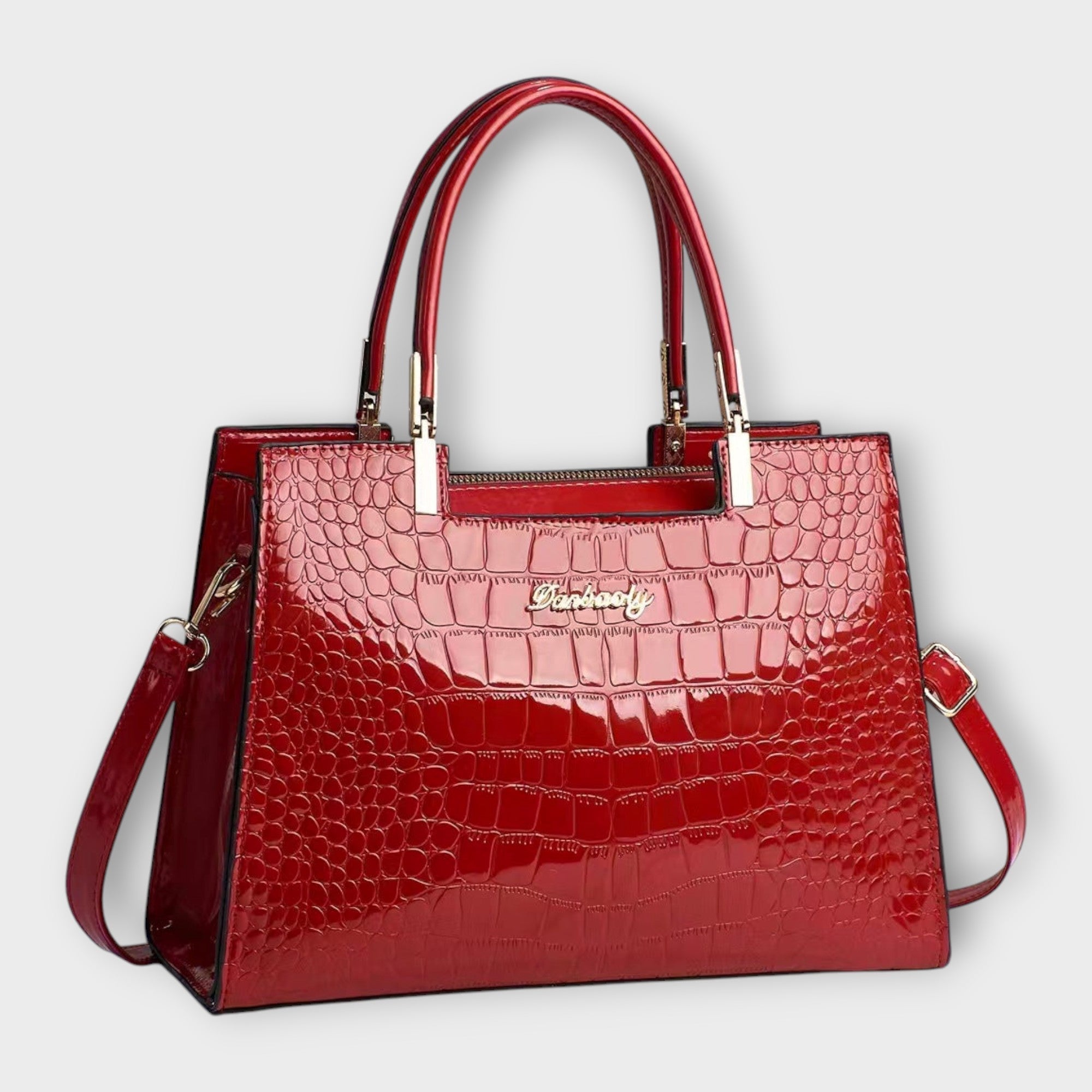 Lily | Glossy Crocodile Pattern Handbag