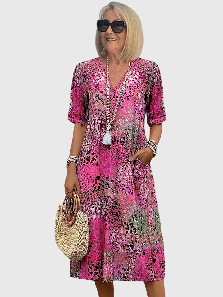 Lily | Elegant Floral Midi Dress