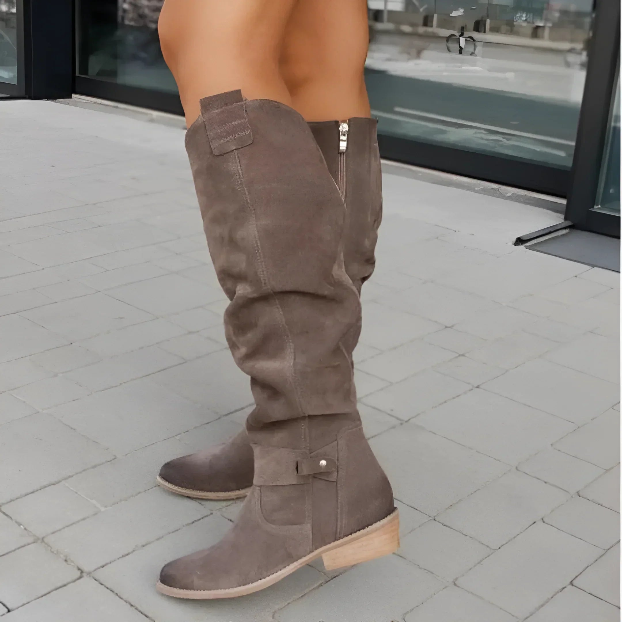 Amelia | Botas Altas de Gamuza Elegantes