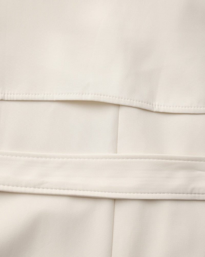 Women's Trench Coat Wide Lapels Removable Belt Epaulettes