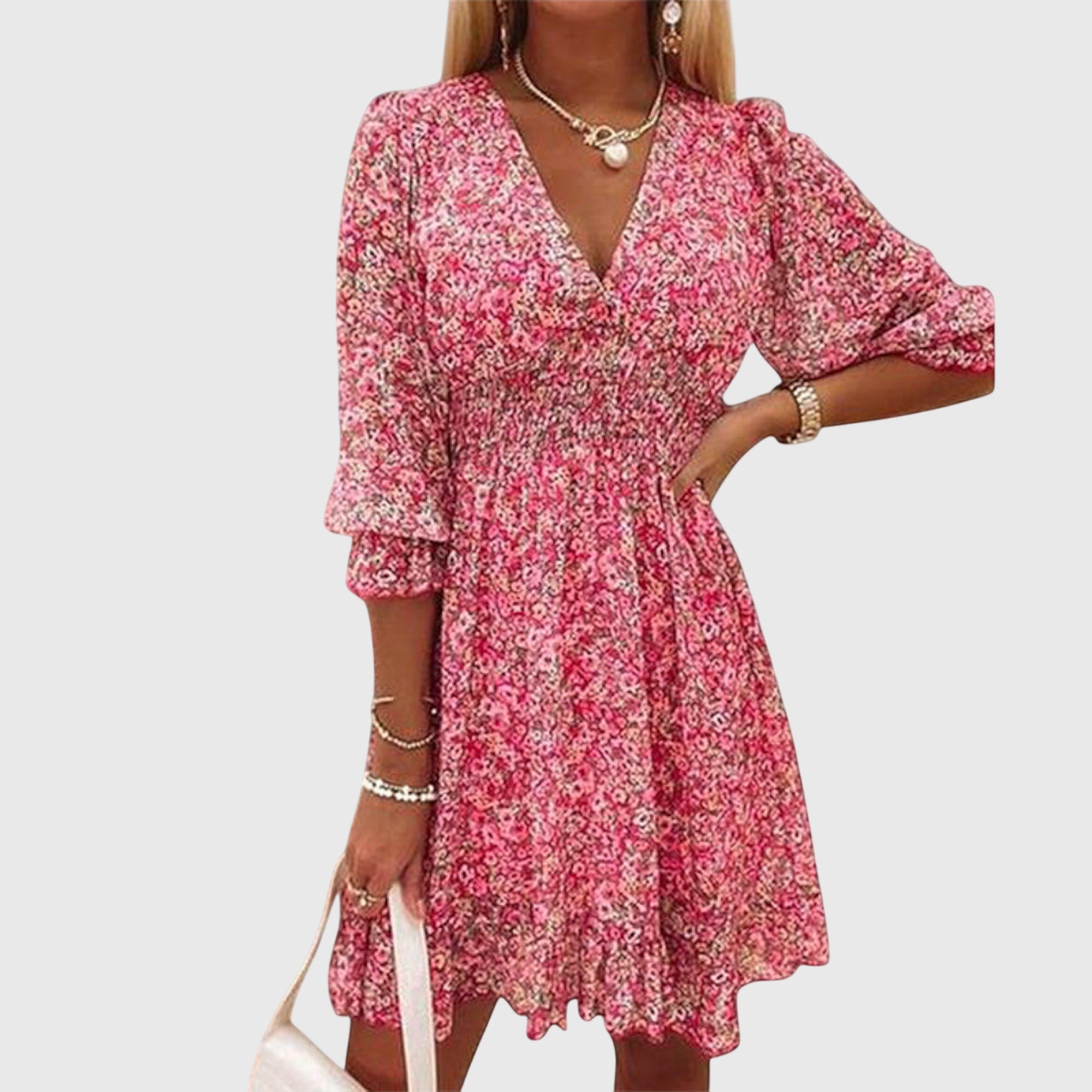 Annie | Kleid mit gebauschten Ärmeln und Blumenmuster
