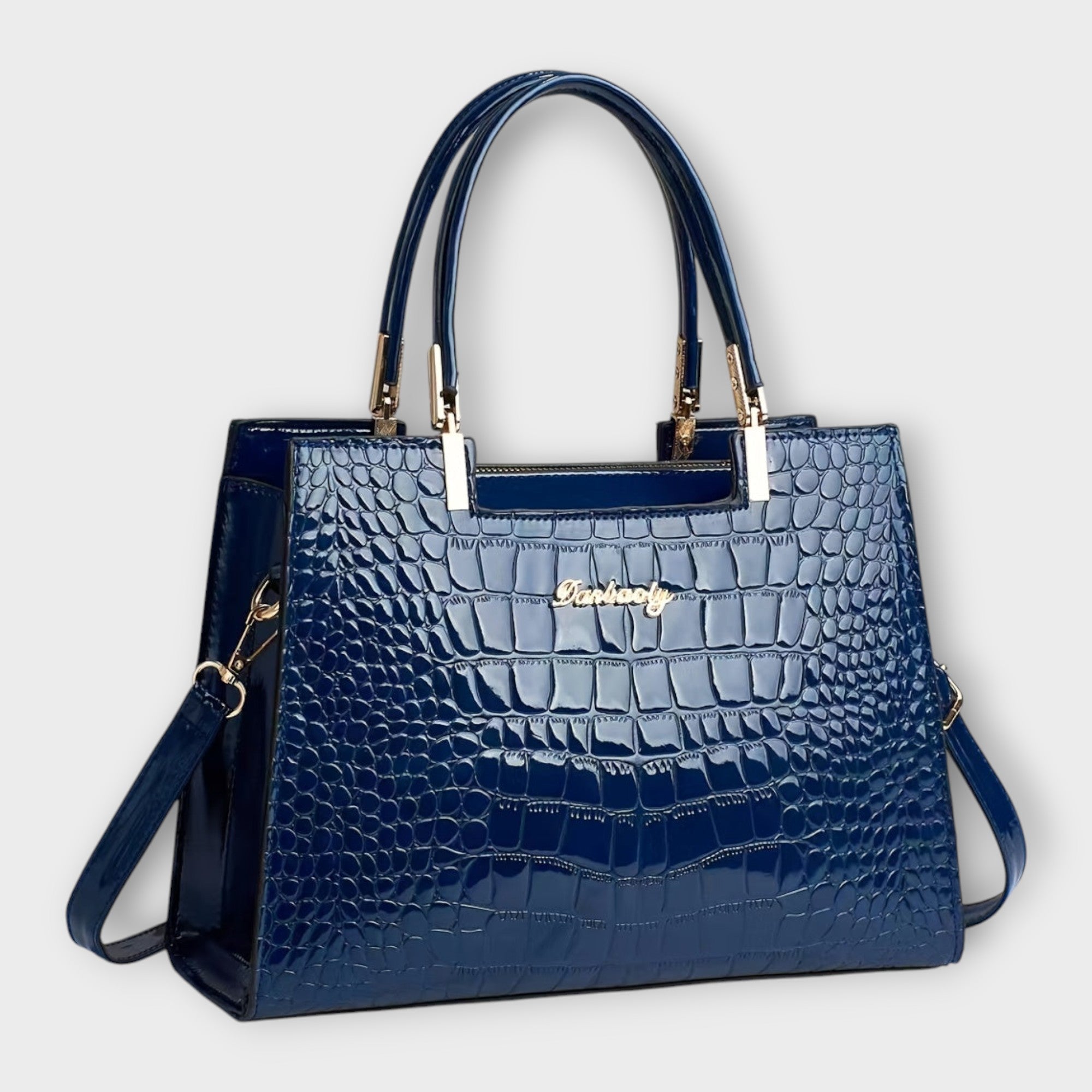 Lily | Glossy Crocodile Pattern Handbag