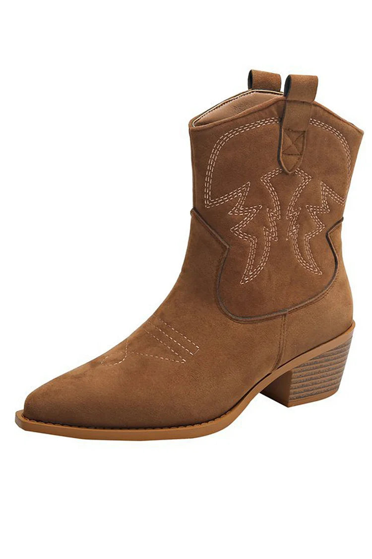 STIVALETTO A PUNTA IN STILE WESTERN ALLE CAVIGLIE