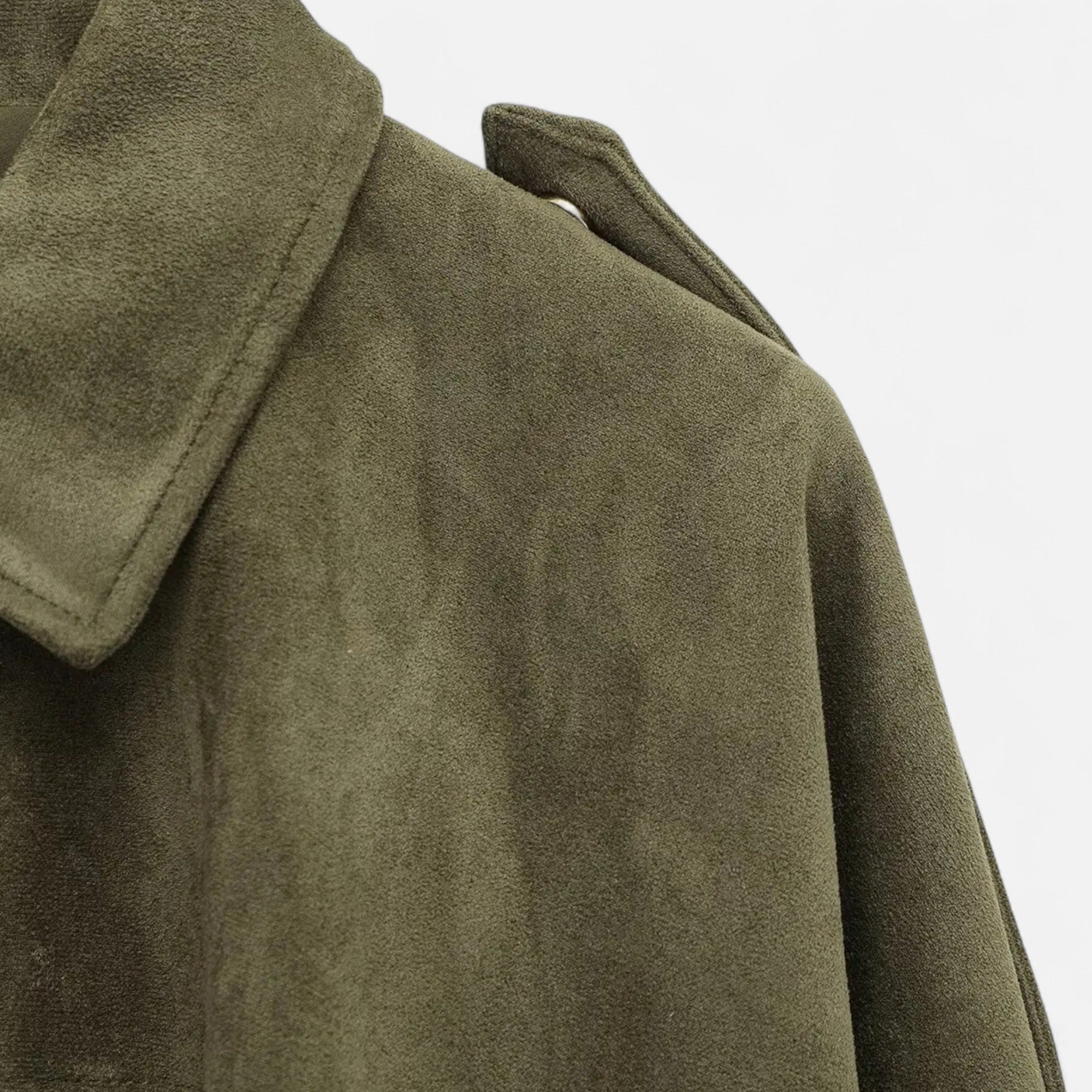 Women's Faux Suede Bomber Jacket Zip-Up Lapel Collar