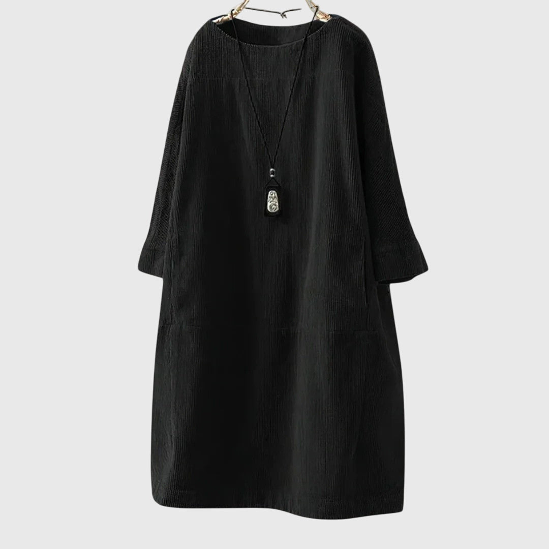 Lily | Vestido midi holgado de pana