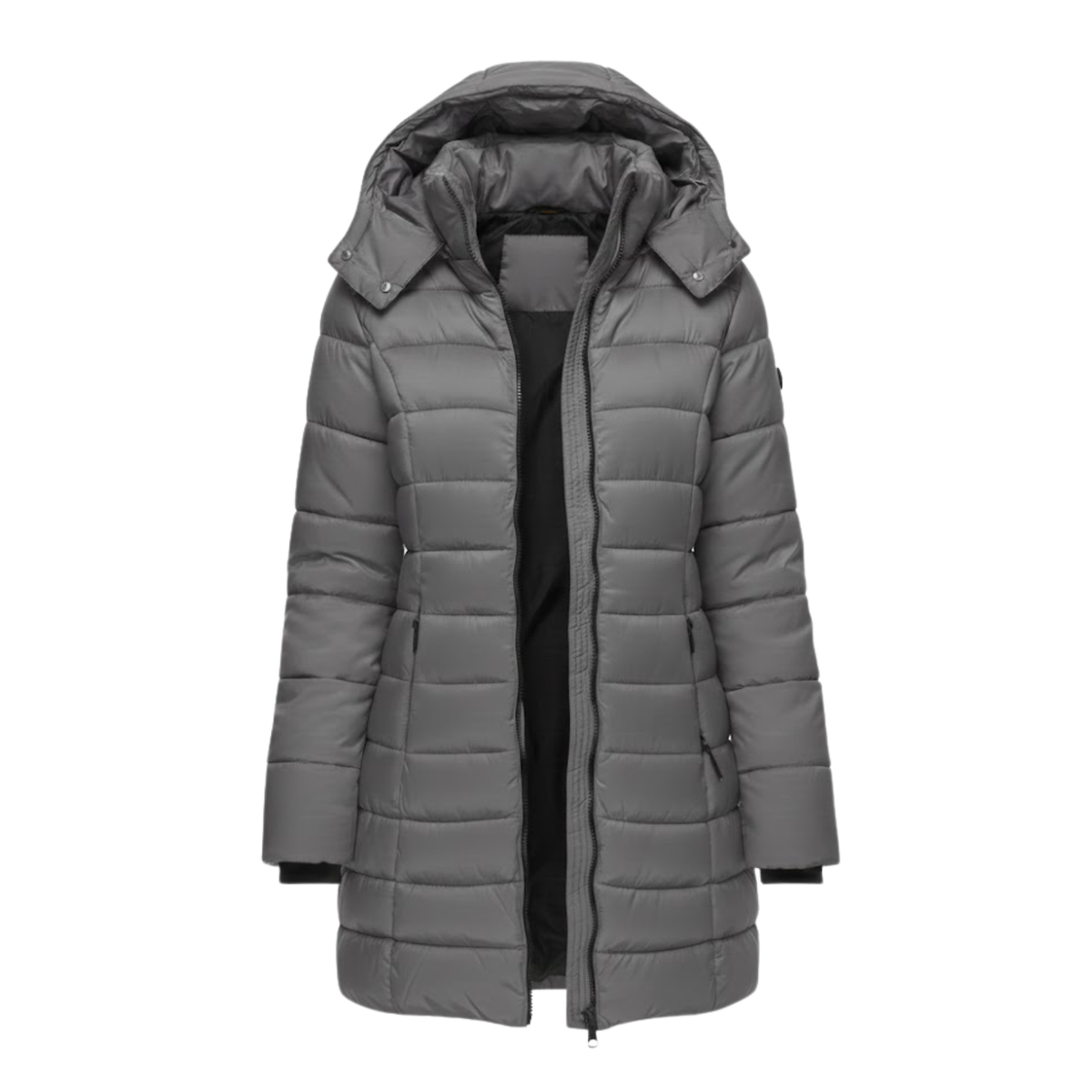 Women's Mid-Length Quilted Parka Hooded Slim Winter Style