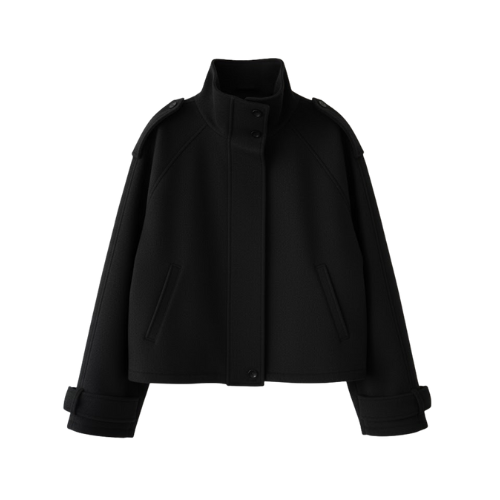 Veste élégante en laine pour femme à col montant