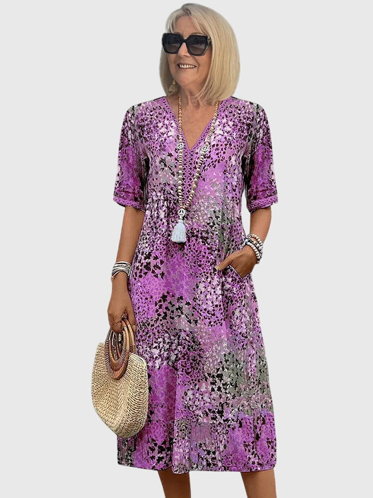 Lily | Elegant Floral Midi Dress