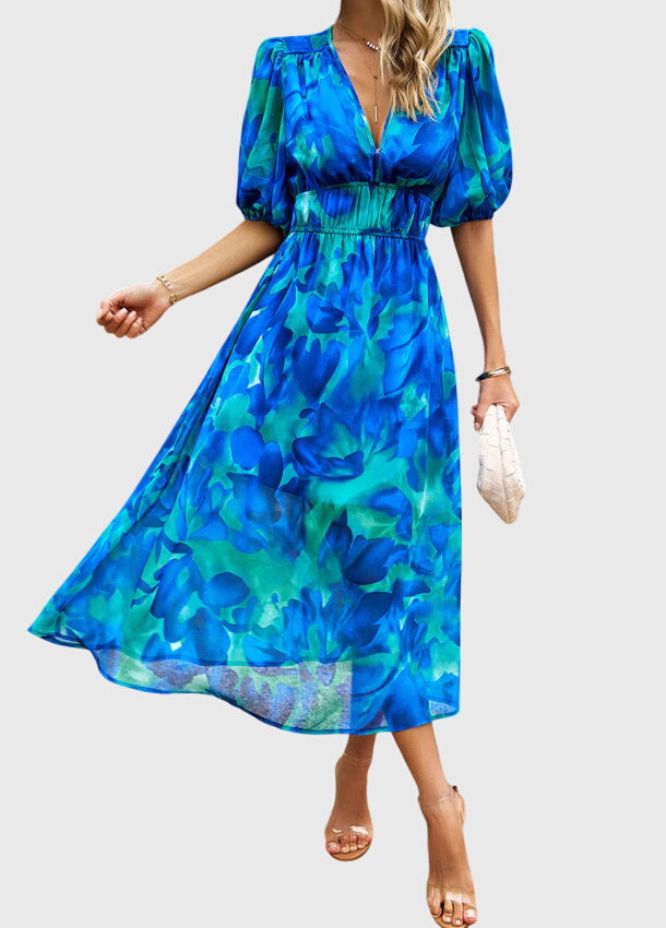 Lily | Flattering Floral Midi Dress