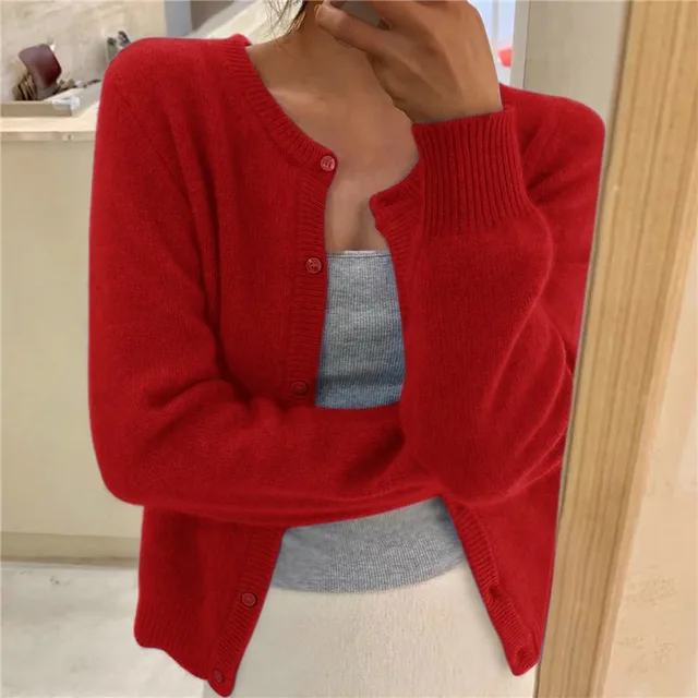 Women's Soft Knit Cardigan Wide Fit Timeless Elegant