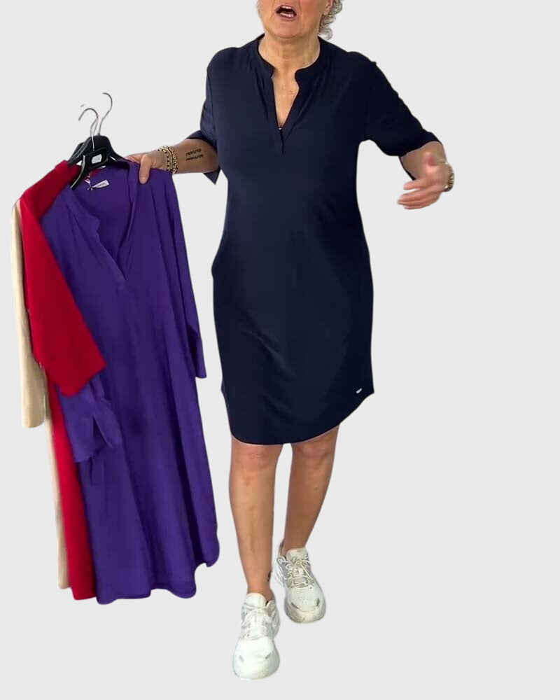 Annie | Kleid mit festem V-Ausschnitt