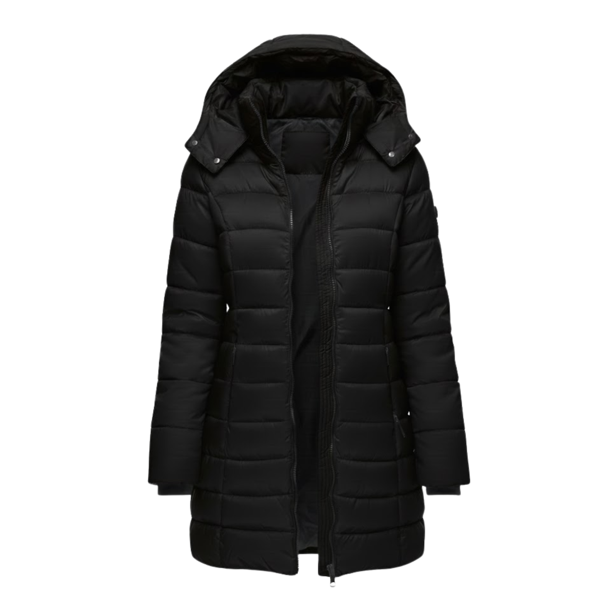 Women's Mid-Length Quilted Parka Hooded Slim Winter Style
