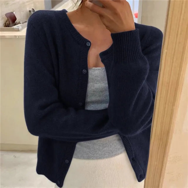 Women's Soft Knit Cardigan Wide Fit Timeless Elegant