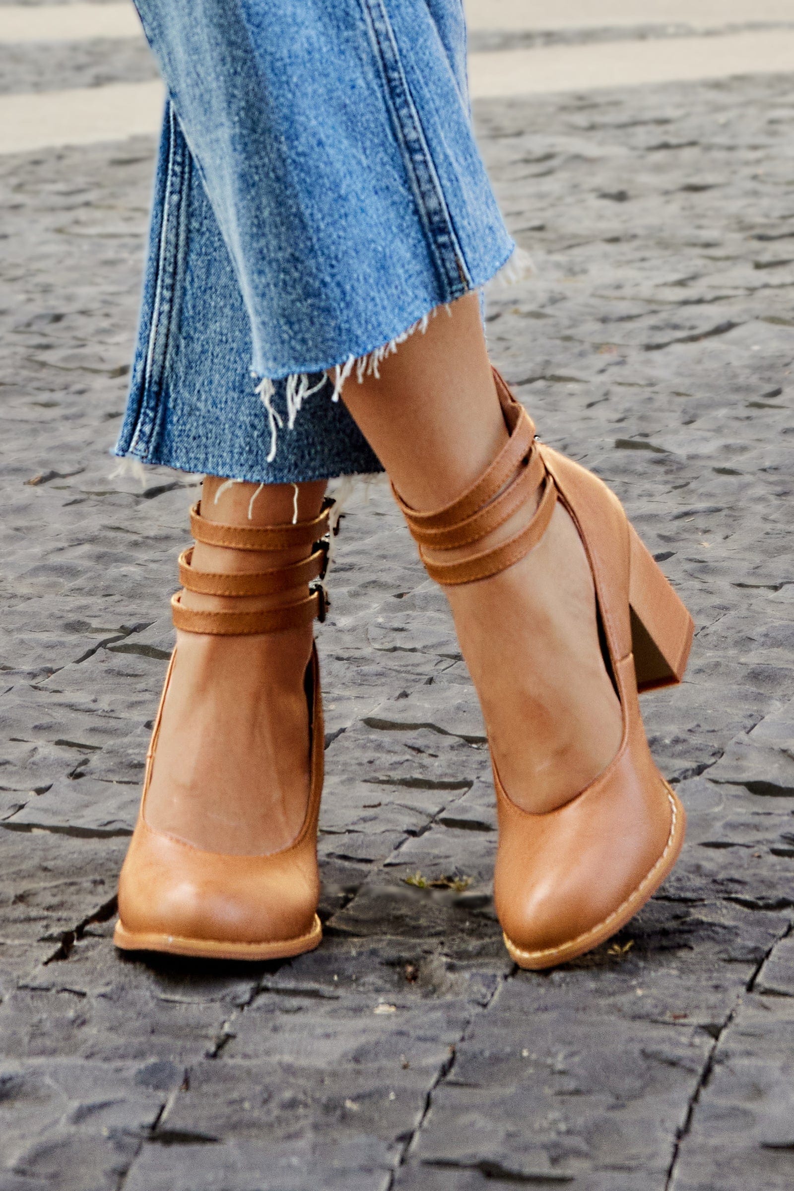 Ariana | Triple Buckle Heels