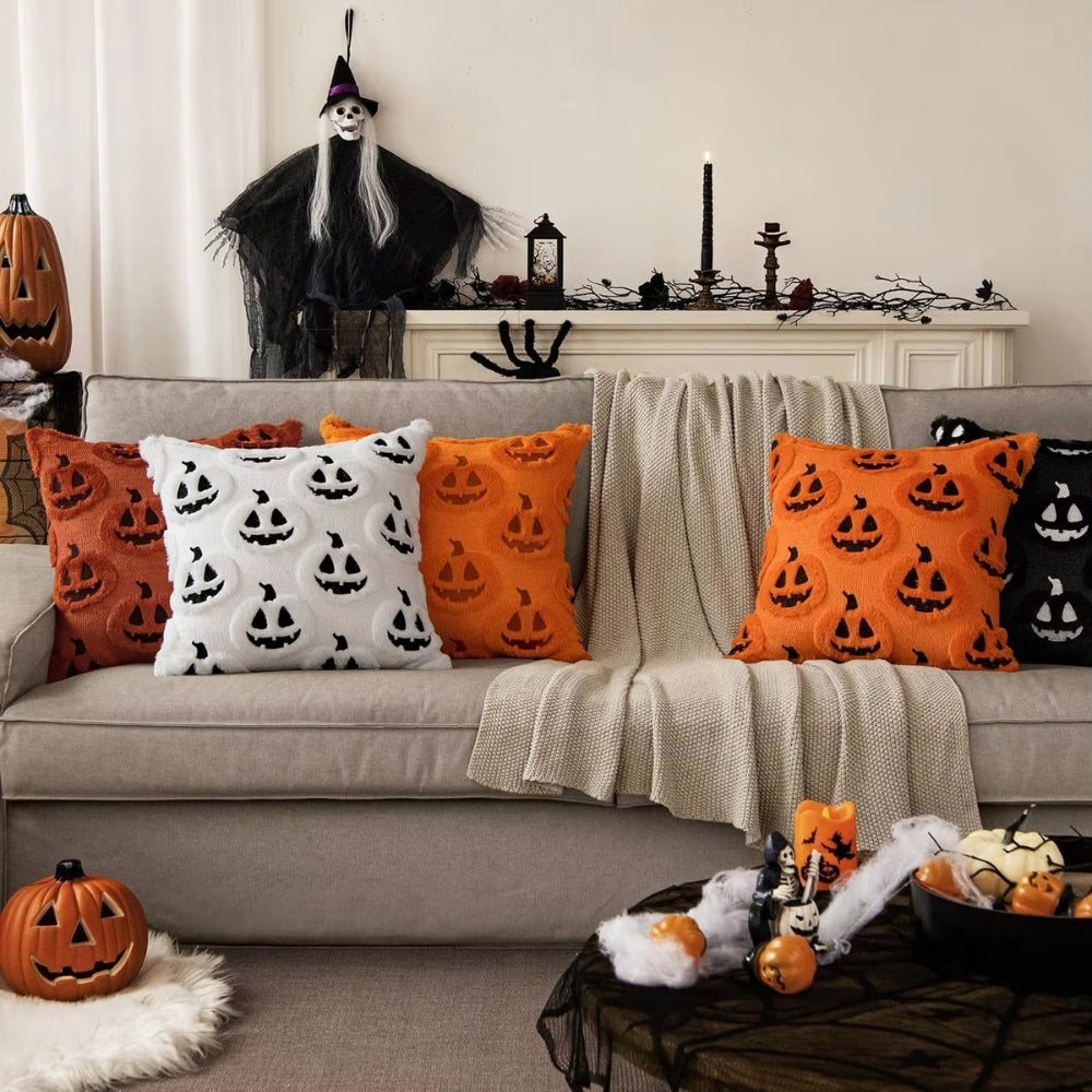 Plush Pumpkin Cushion Cover Halloween Home Decor