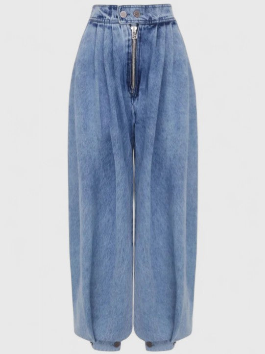 Pantaloni a gamba larga da donna con gonna plissettata