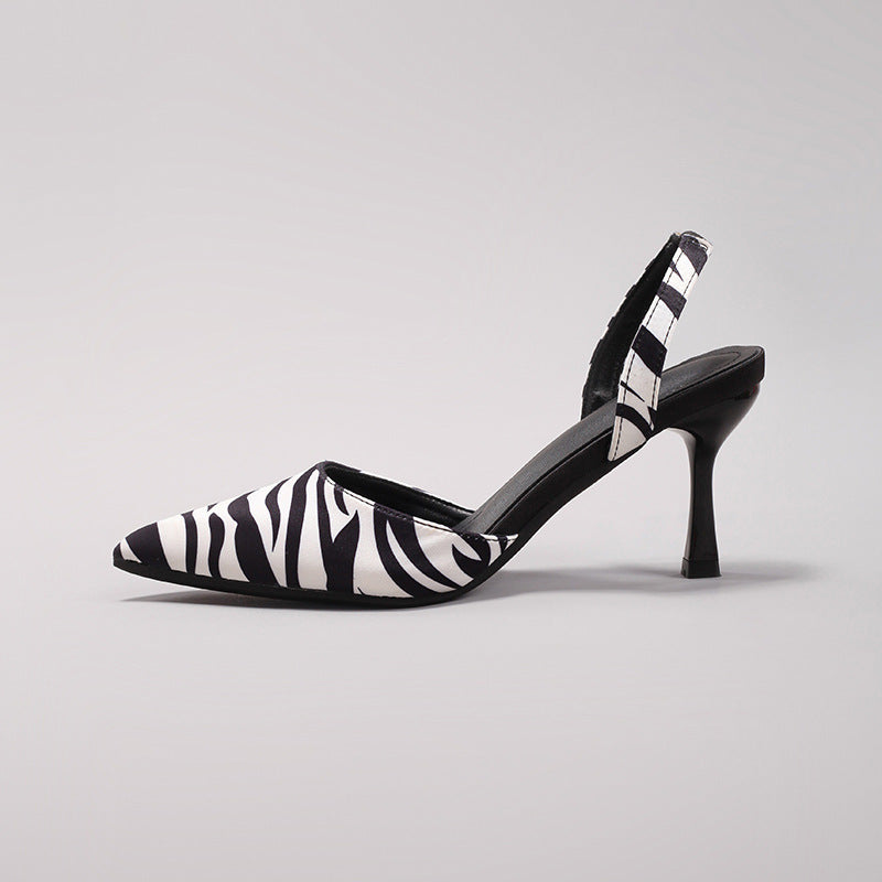 Fatima | Décolleté slingback con stampa animalier