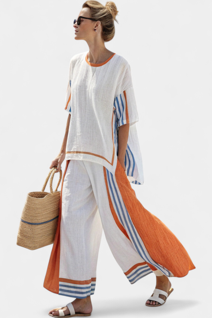 Annie | Conjunto elegante a rayas