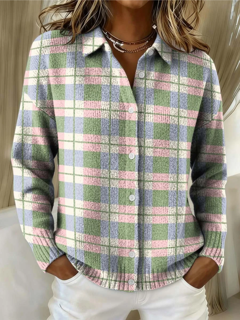 Lena™ – Kariertes Kapuzenblusenshirt in frischen Pastellfarben