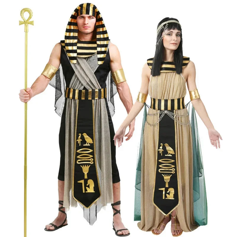 Egyptian Pharaoh & Queen Couple Costume Halloween Carnival