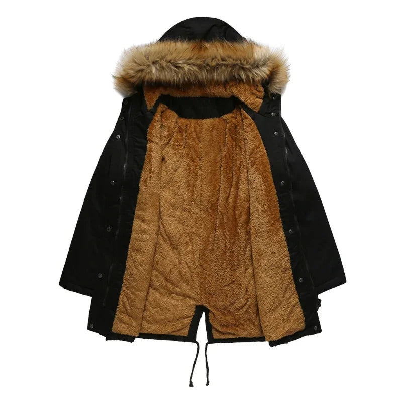 Women's Long Parka with Fur Collar