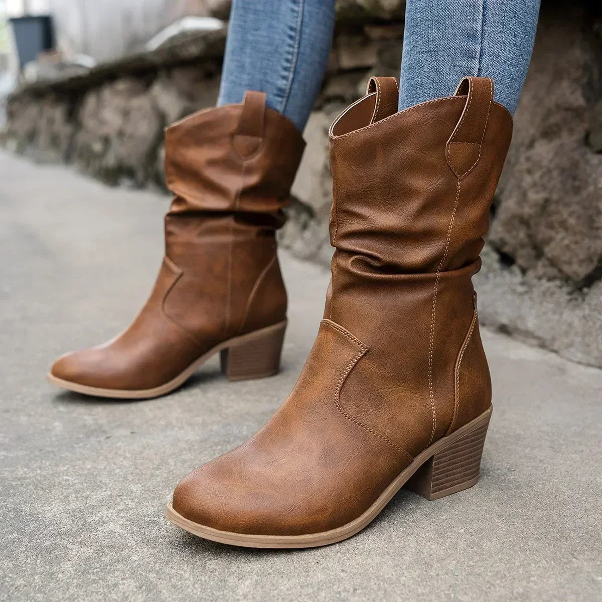 Olivia | Botas clásicas vaqueras hasta media pantorrilla