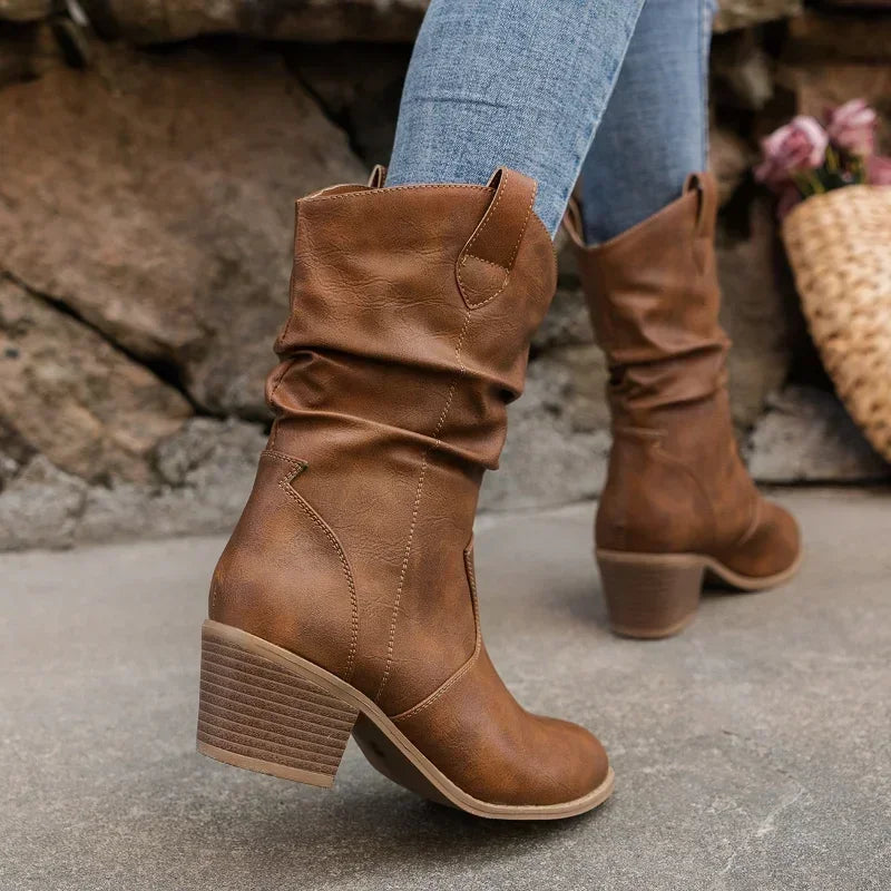 Olivia | Botas clásicas vaqueras hasta media pantorrilla