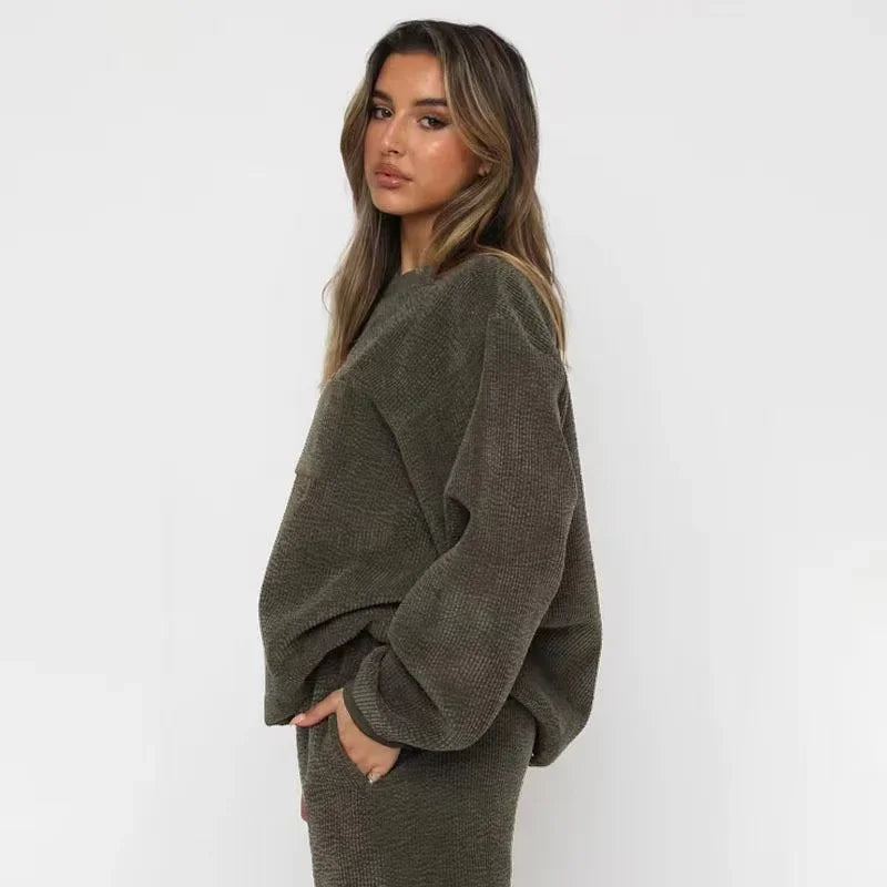 Women's Corduroy Sweatshirt and Pants Set