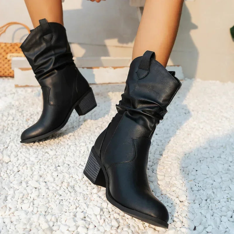 Olivia | Botas clásicas vaqueras hasta media pantorrilla
