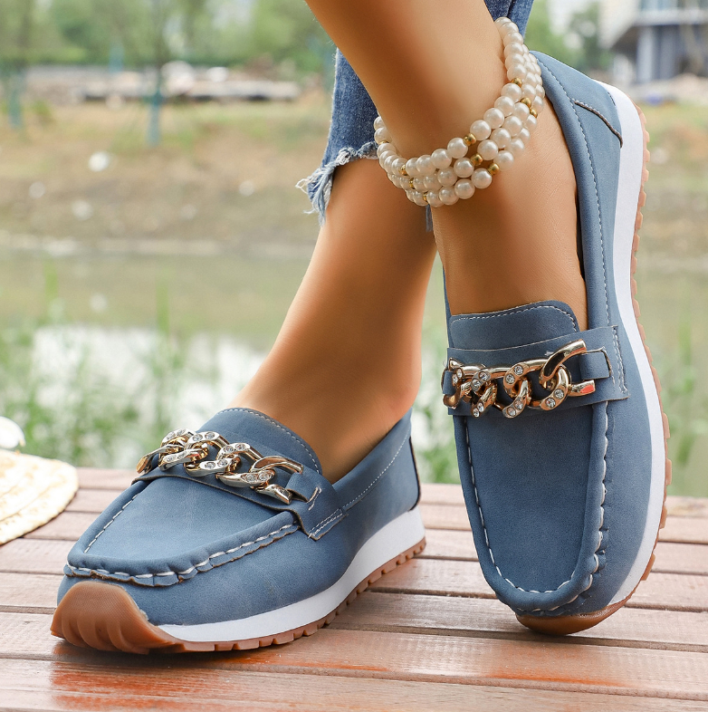 Elle - Mocassins à boucle en diamant